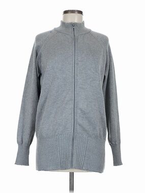 NWT Grace Karin Light Gray Full-Zip Knit Cardigan